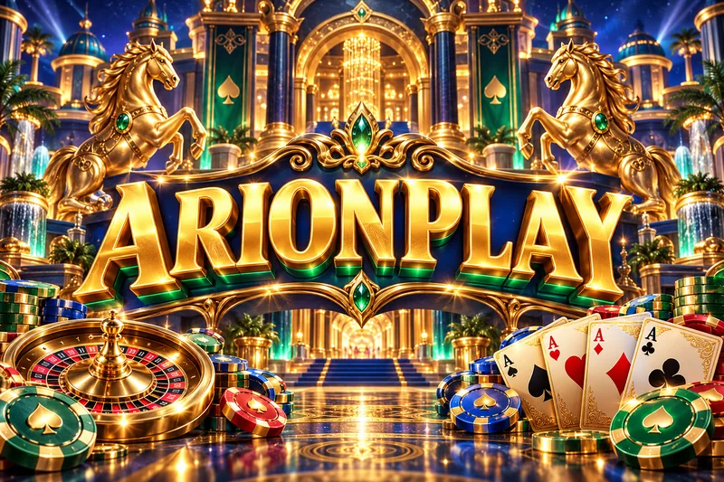 arionplay brand artwork in a gold and jewel casino scene — original concept illustration